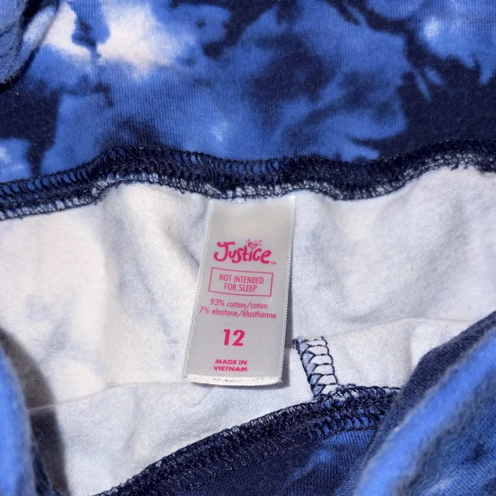 Justice Navy and White Tie-Dye Leggings